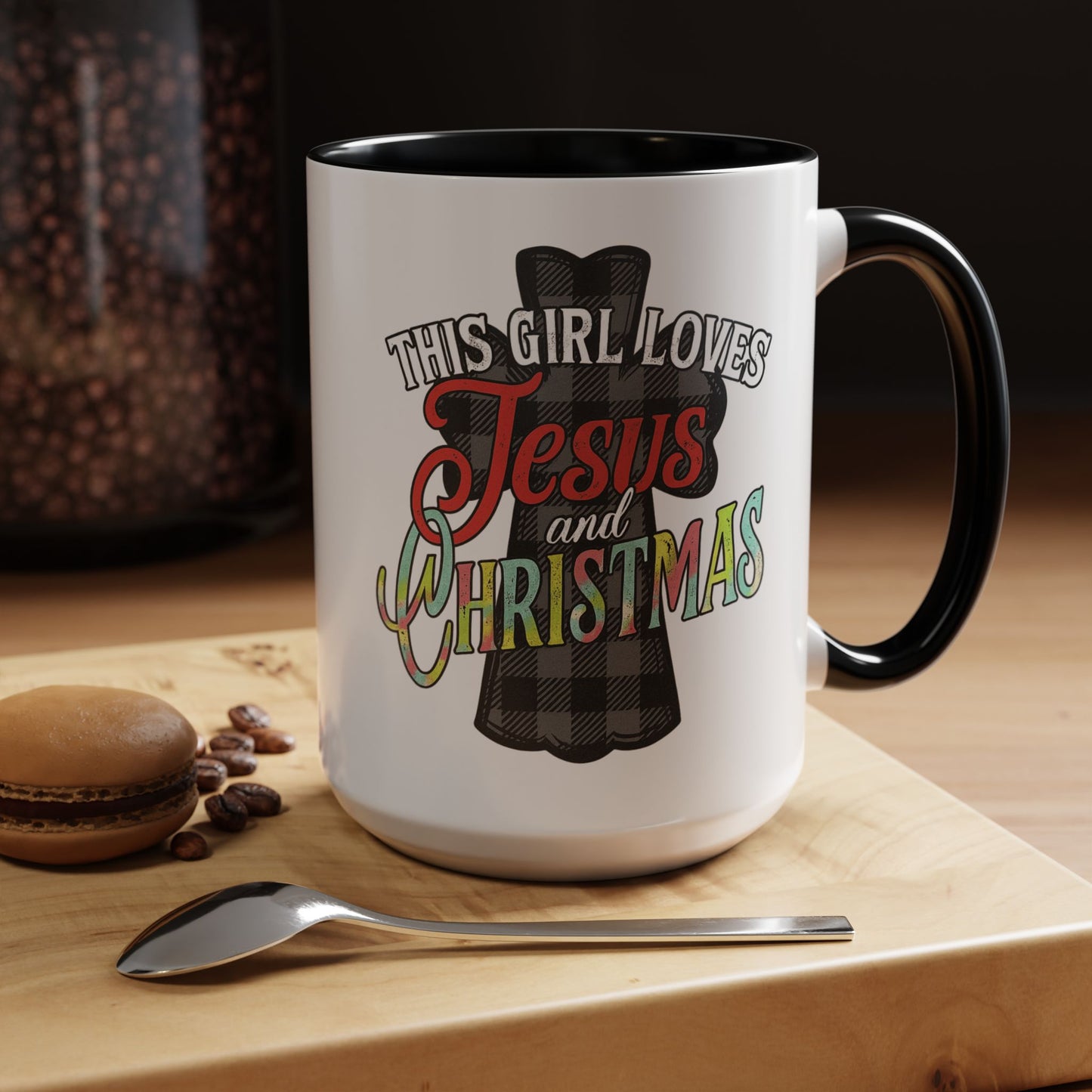 This Girl Loves Jesus and Christmas Accent Coffee Mug Christmas Gift