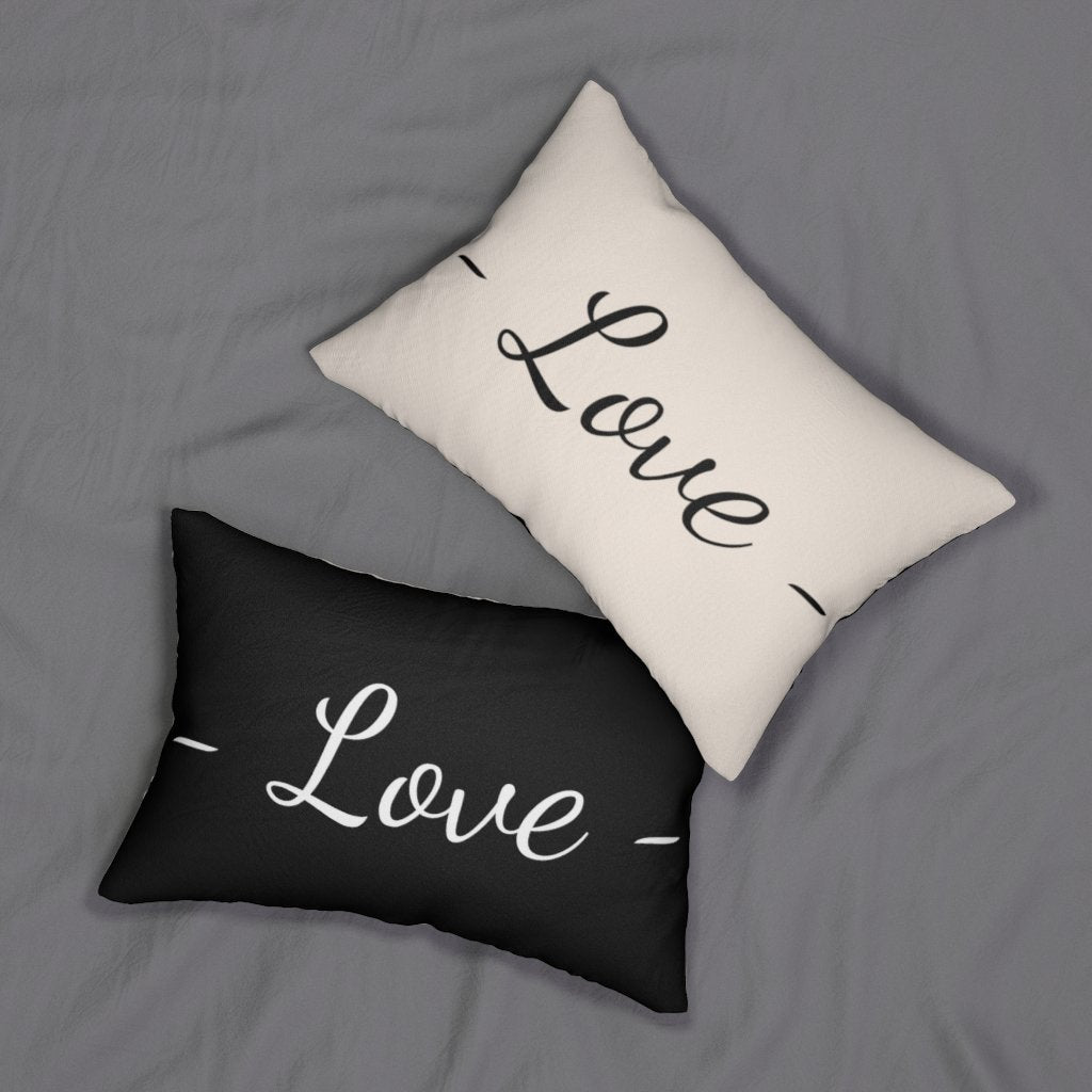 Double-Sided Accent Lumbar Pillow, Love