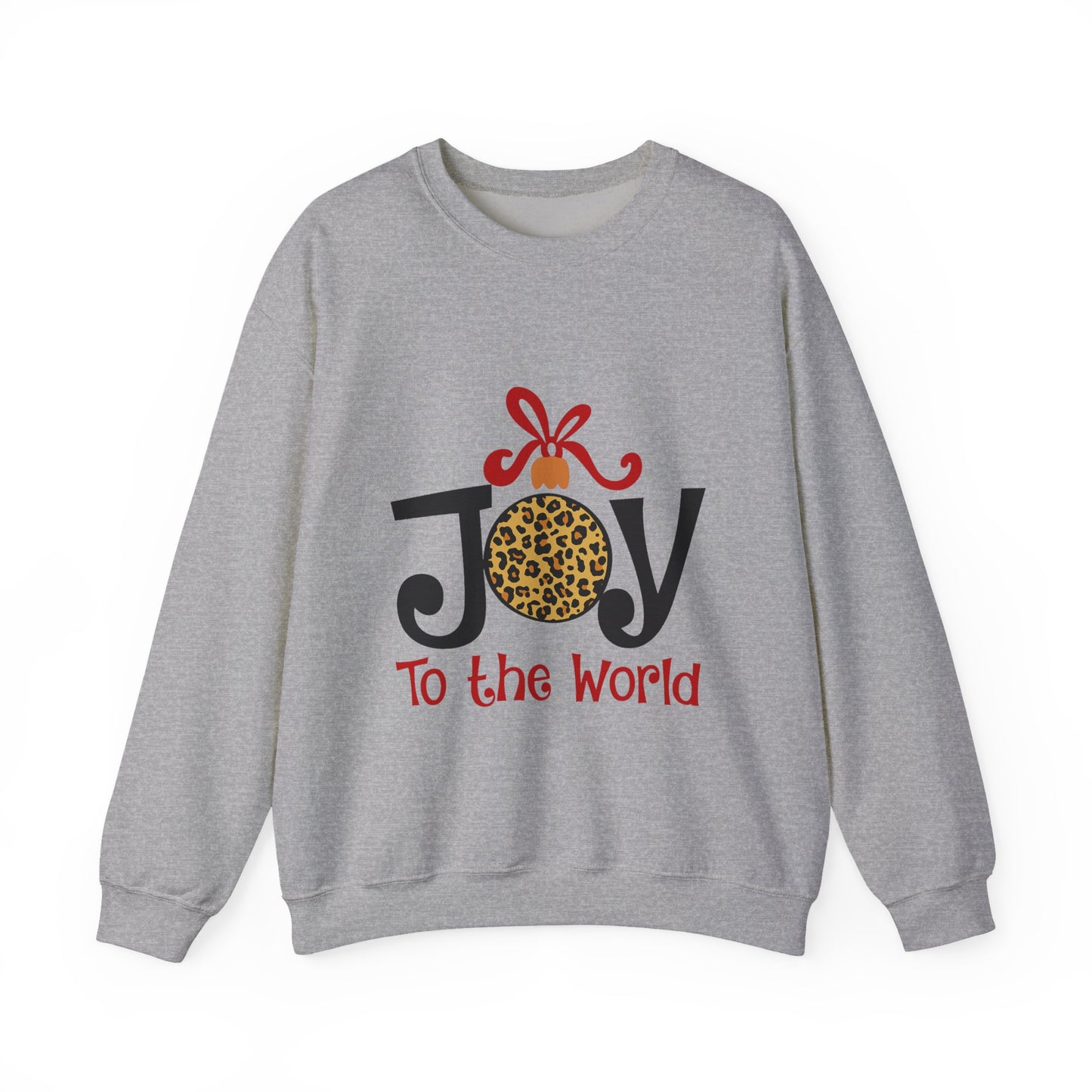 Joy to the World Leopard Print Ornament Unisex Crewneck Sweatshirt Christmas Gift