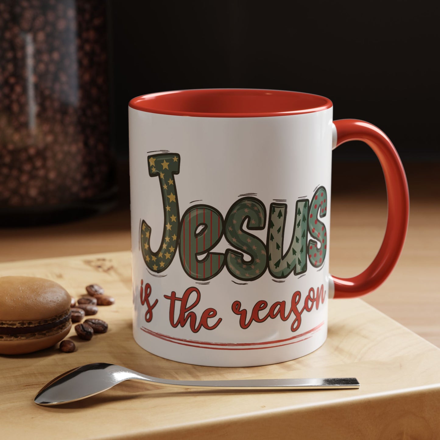 Jesus is the Reason Accent Coffee Mug Christmas Gift