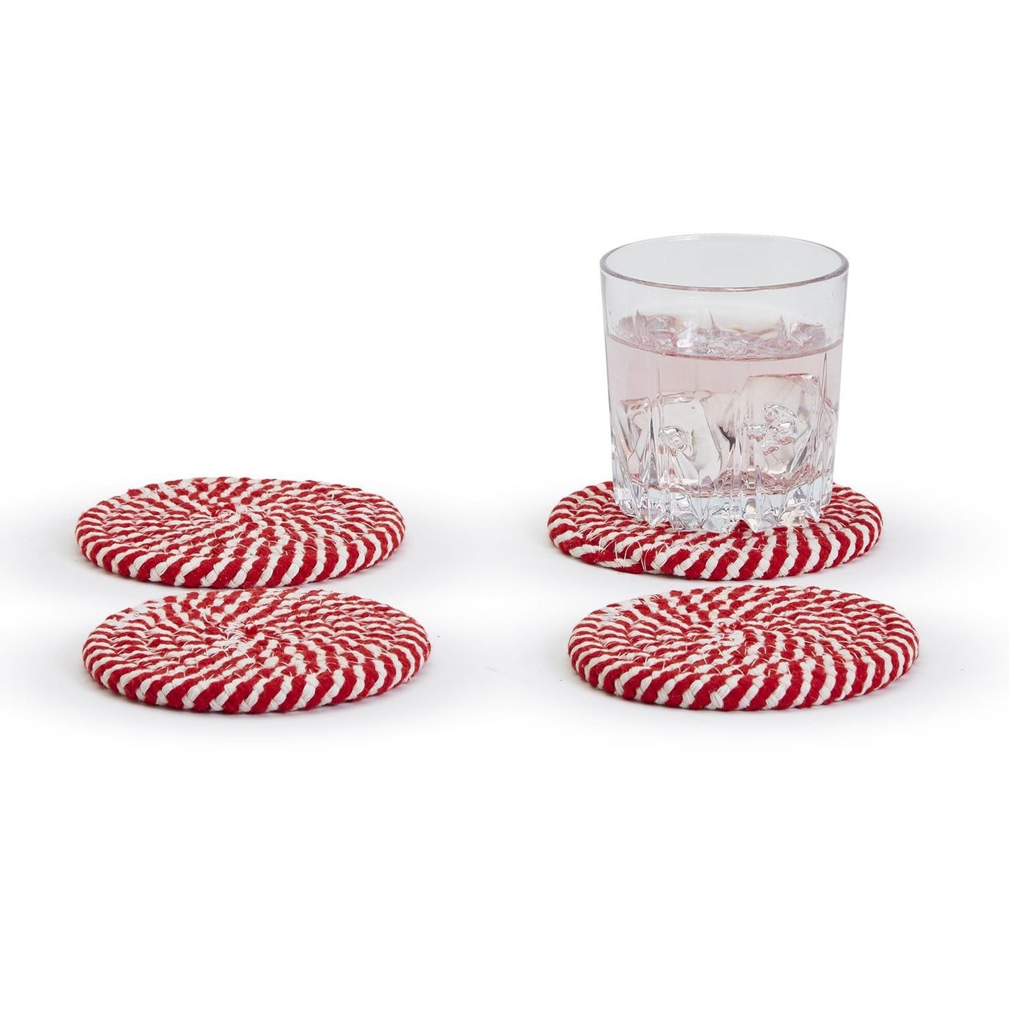 Candy Cane Braided Spiral Coasters Set