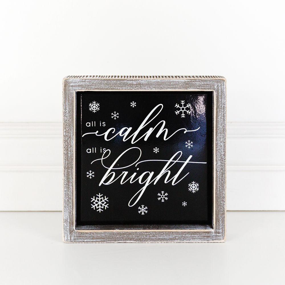 Calm & Bright Christmas Decorative Sign