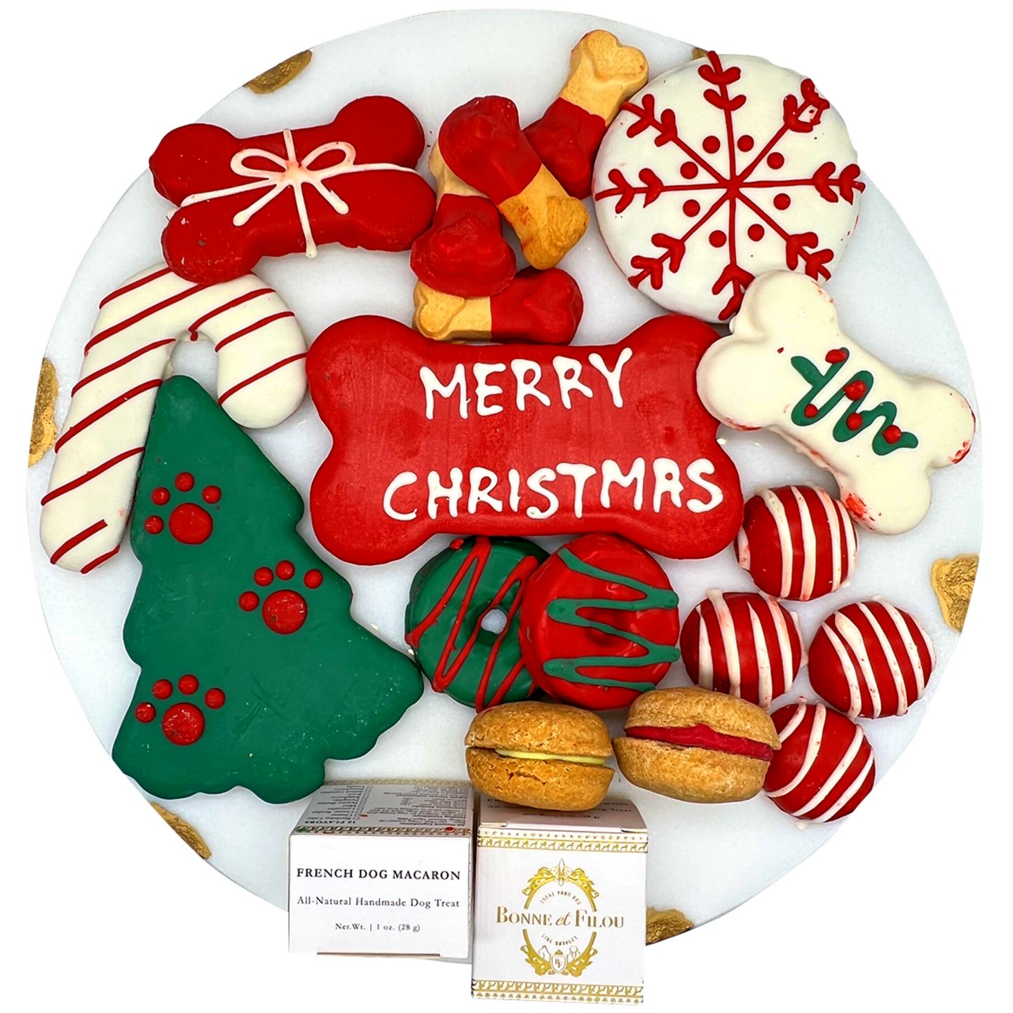 Merry Christmas Themed Dog Treats Gift Box