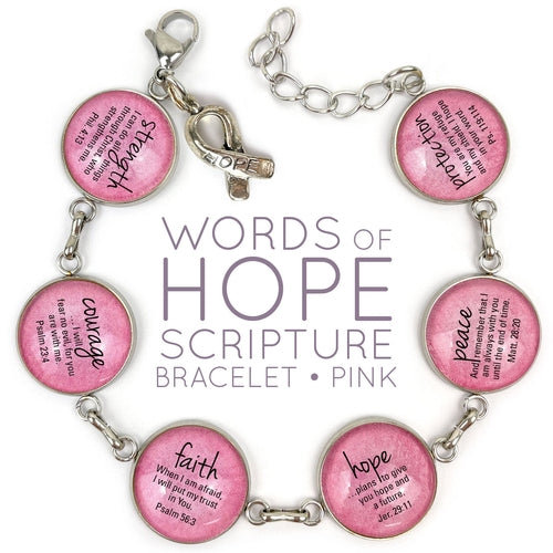 Words of Hope & Scriptures Women's Glass Charm Bracelet