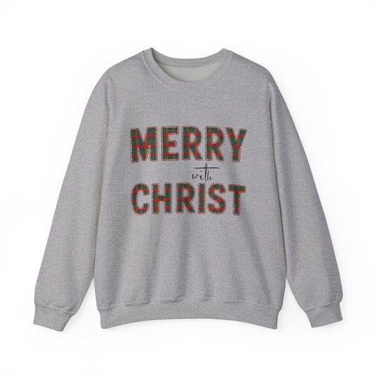Merry with Christ Unisex Crewneck Sweatshirt in 3 colors sizes s-2xl