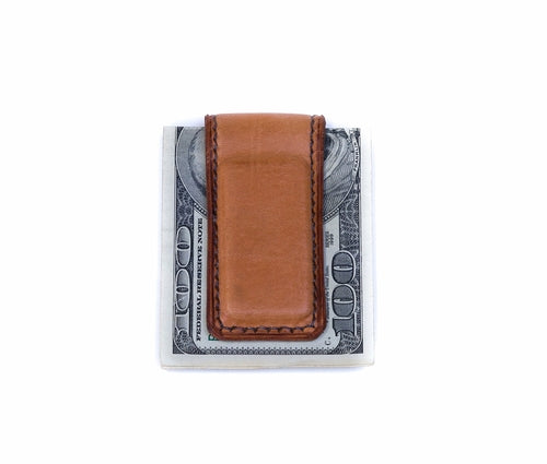 Personalized Men's Genuine Leather Magnetic Money Clip