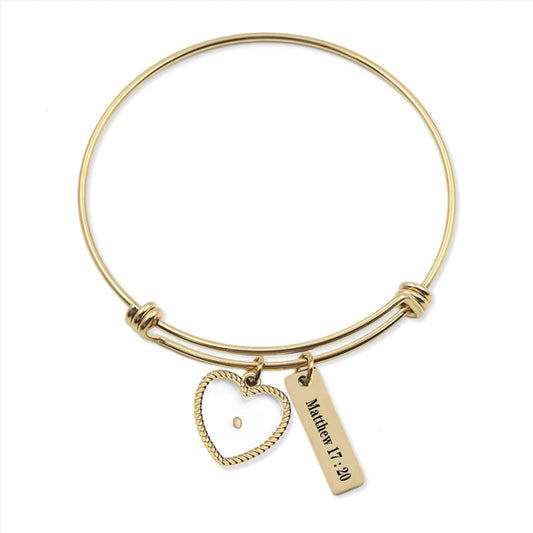 Mustard Seed Matthew 17:20 Pendant Christian Bible Verse Bracelet Gift - Faith As Small As A Mustard Seed