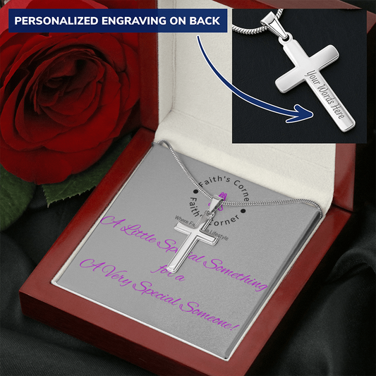 Personalized Engraved Luxury Cross Necklace Christian Necklace Gift