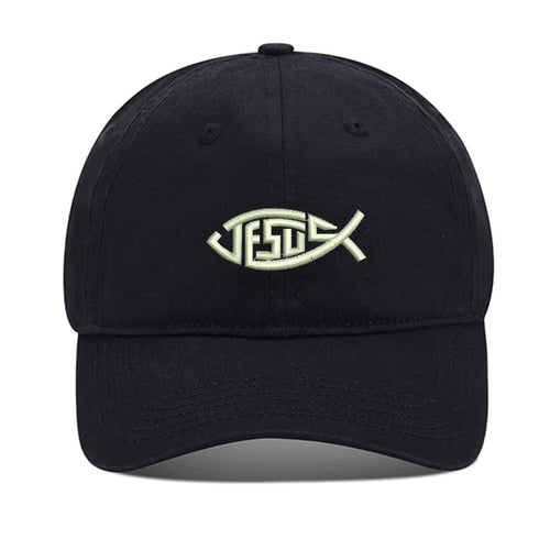 Jesus Fish Embroidered Baseball Cap