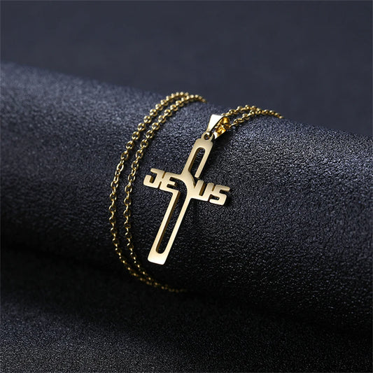 Jesus Cross Pendant Christian Necklace Gift