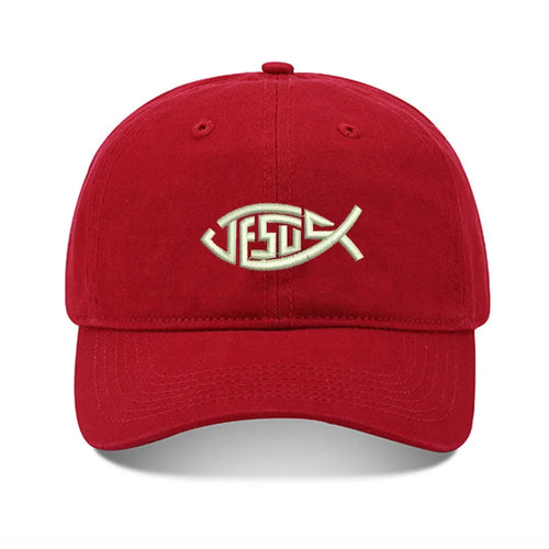 Jesus Fish Embroidered Baseball Cap