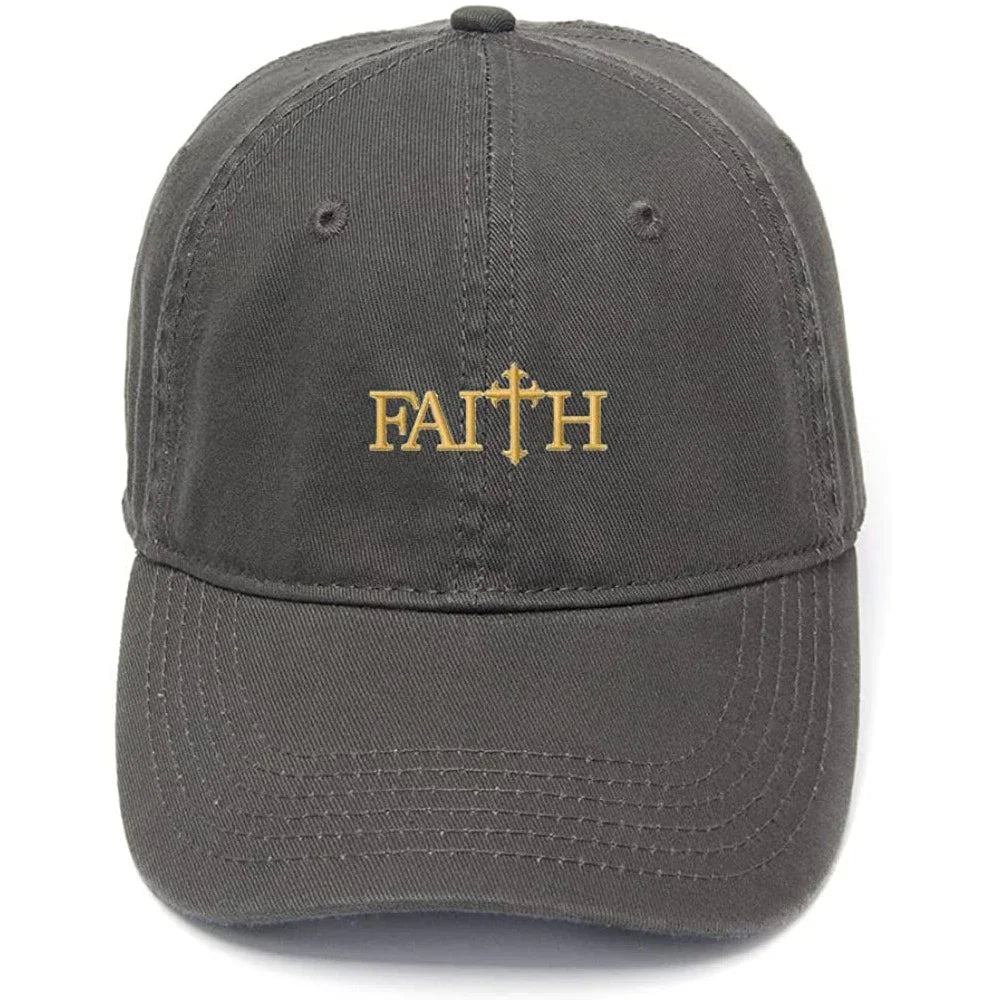 Faith Embellished Cross Embroidered Baseball Cap