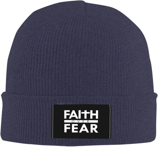 Faith Over Fear Patch Print Beanie