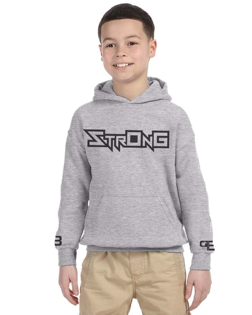 Strong (Strength On God) Kids Hoodle Gray - Black Print