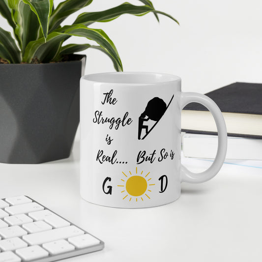 The Struggle is Real Christian Humor Coffee Mug Gift - 11oz in White