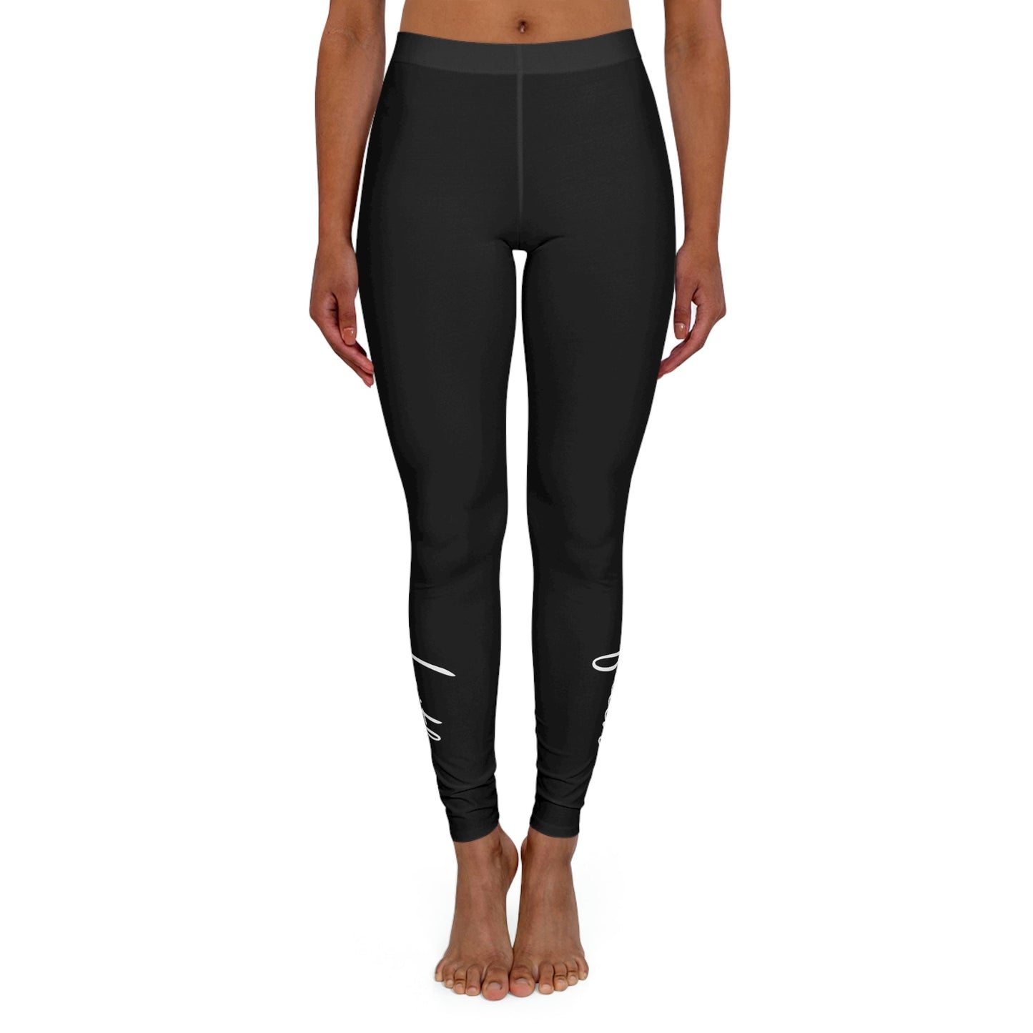 Women's Black Yoga Leggings, Faith Cross