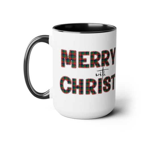 Merry With Christ 15oz Two-Tone Coffee Mug