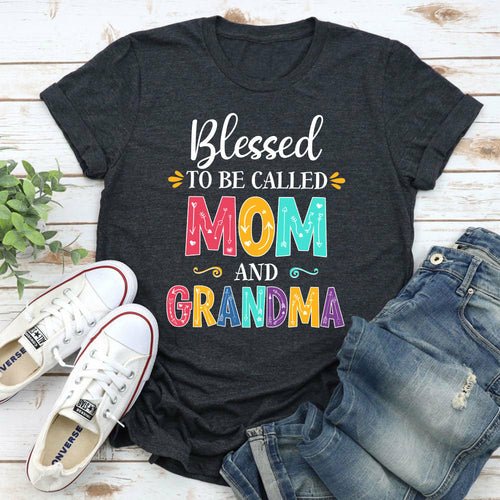 Blessed To Be Called Mom and Grandma Women's T-Shirt Multicolor Print