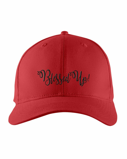 Blessed Up Snapback Embroidered Baseball Cap - Black Text