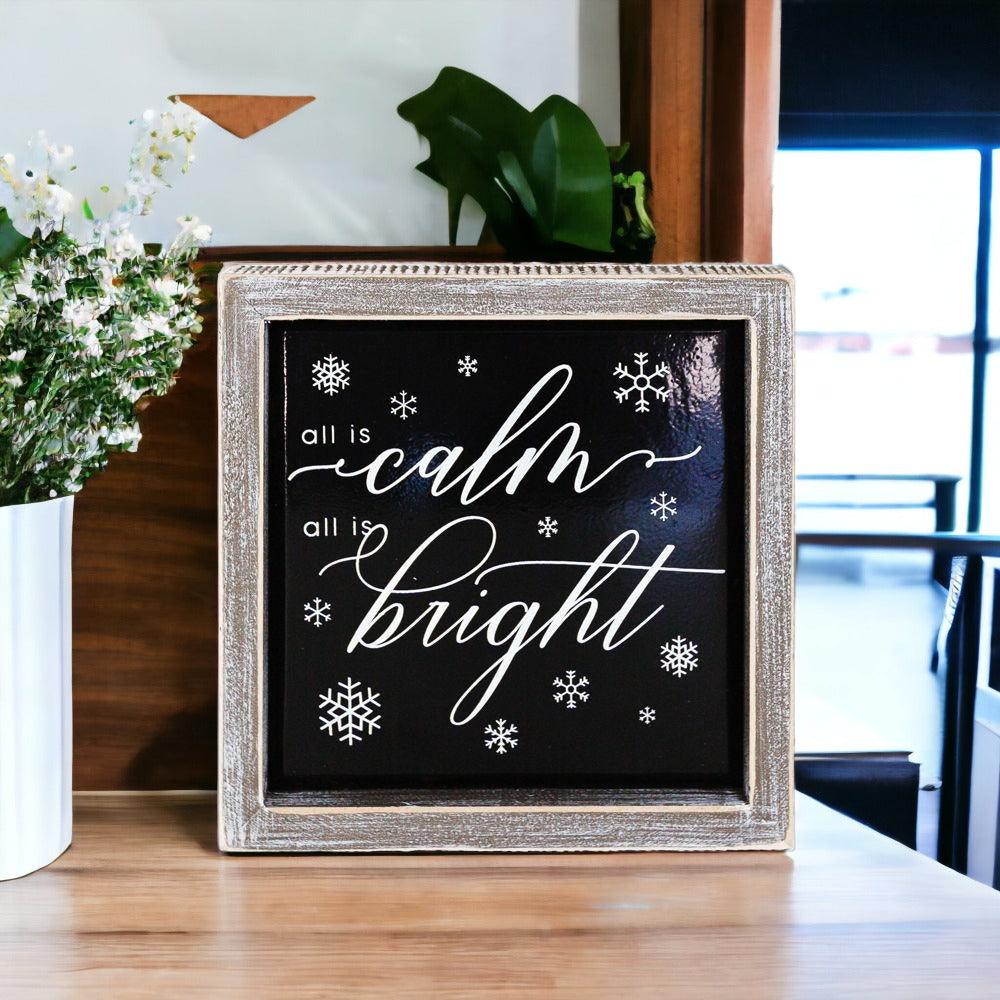 Calm & Bright Christmas Decorative Sign