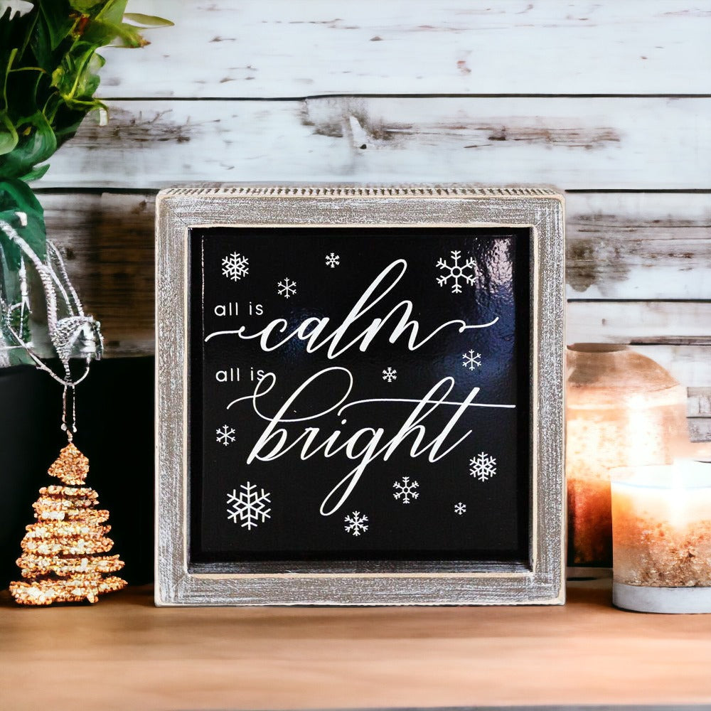 Calm & Bright Christmas Decorative Sign