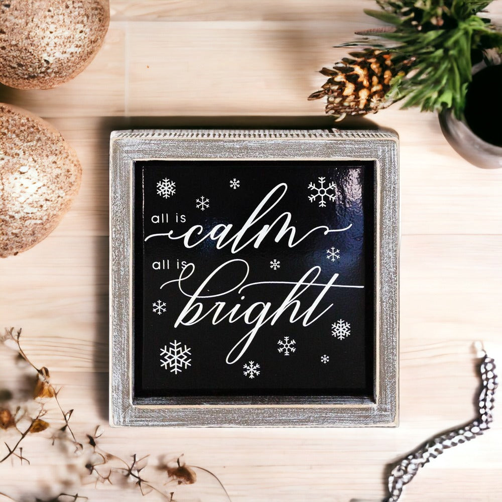 Calm & Bright Christmas Decorative Sign