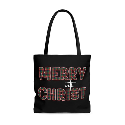 Merry With Christ Christmas Canvas Tote Bag