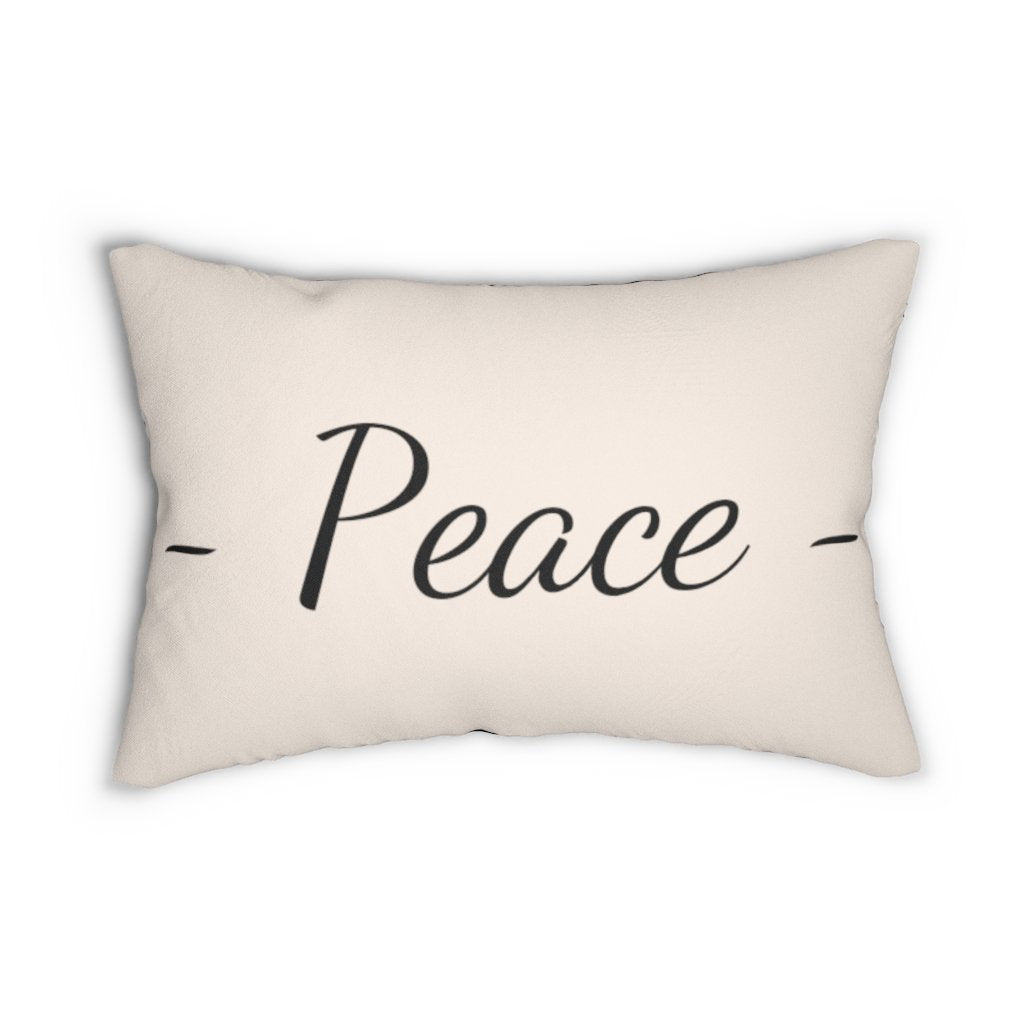 Double-Sided Accent Lumbar Pillow, Peace