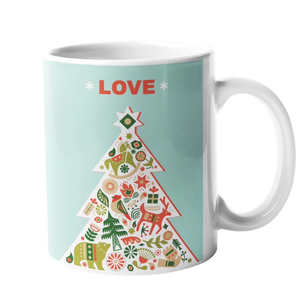 Joy, Love, Peace Christmas Coffee Mugs Gift Set