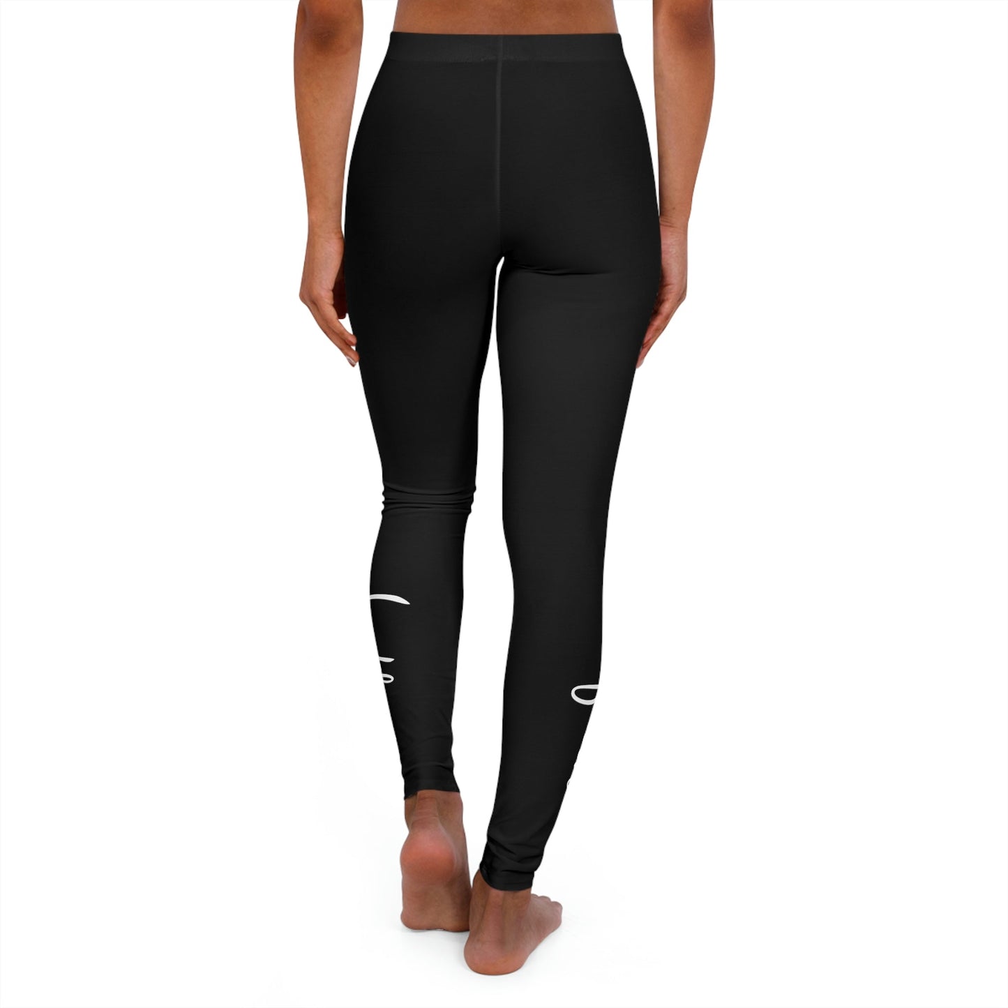 Women's Black Yoga Leggings, Faith Cross