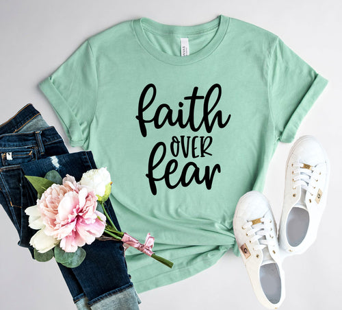 Faith Over Fear Women's T-Shirt - Black Print