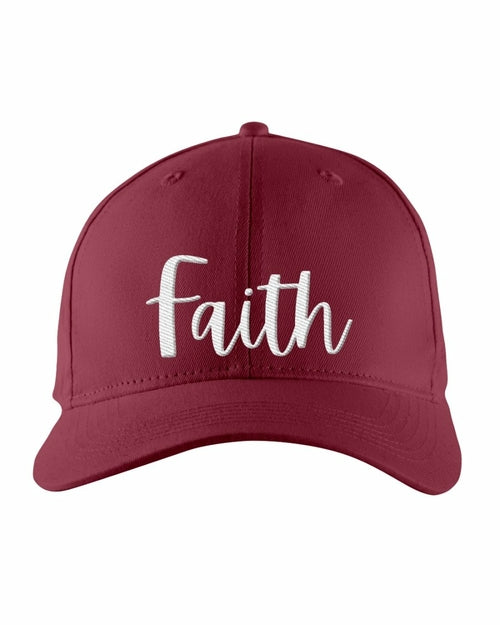 Faith Snapback Embroidered Baseball Hat - White Text, Dark Colors