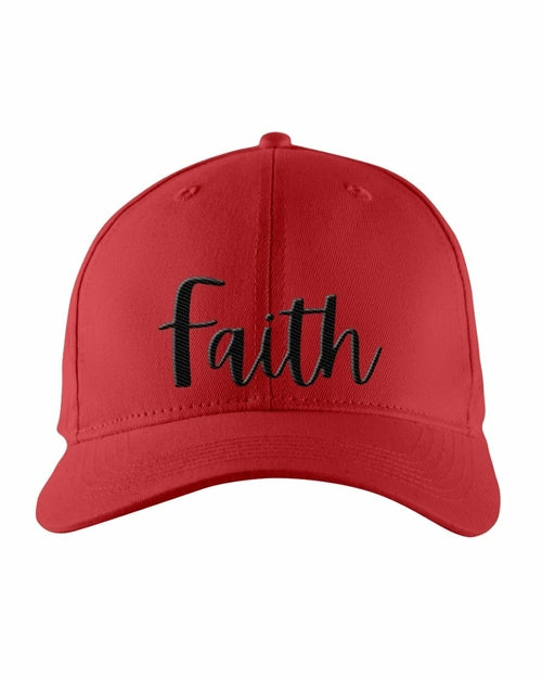 Faith Snapback Embroidered Baseball Hat - Black Text