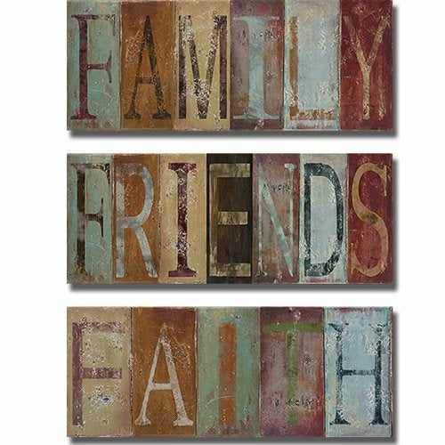 Family..Friends..Faith Canvas Wall Art