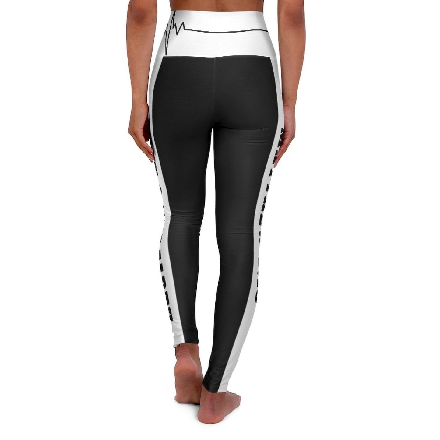 High Waisted Yoga Leggings, Black And White Salt Of The Earth Matthew