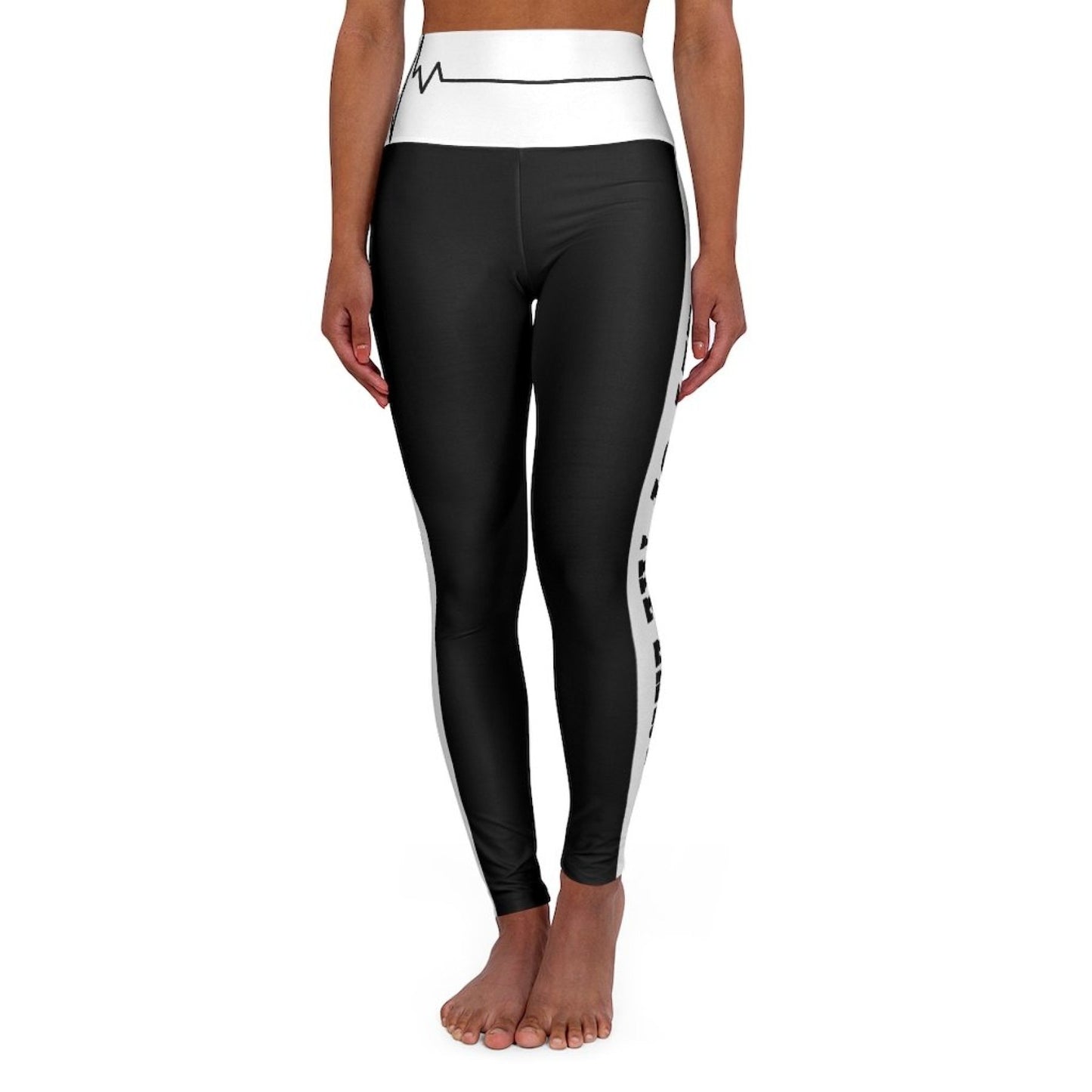 High Waisted Yoga Leggings, Black And White Salt Of The Earth Matthew