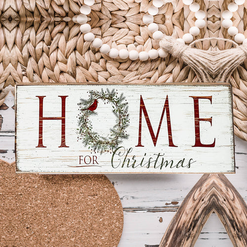 Home For Christmas Wreath Christmas Sign