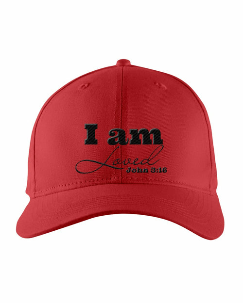 I Am Loved John 3:16 Snapback Embroidered Baseball Hat - Black Text