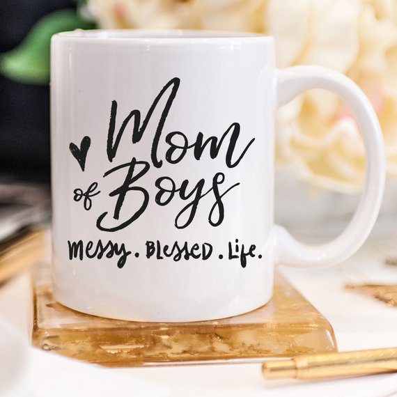 Mom Of Boys Ceramic Coffee Mug