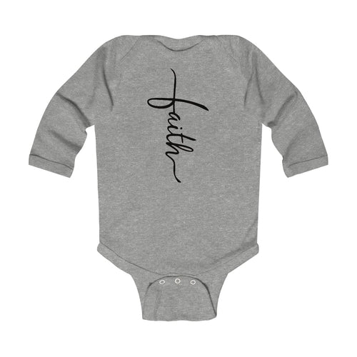 Infant Long Sleeve Bodysuit, Faith Cross