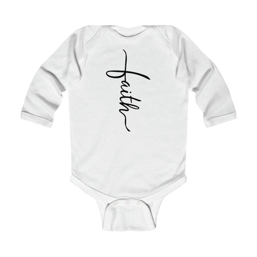 Infant Long Sleeve Bodysuit, Faith Cross