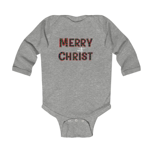 Merry With Christ Baby Christmas Bodysuit