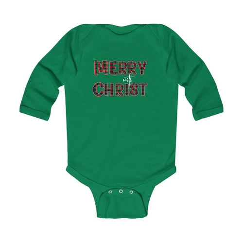 Merry With Christ Baby Christmas Bodysuit