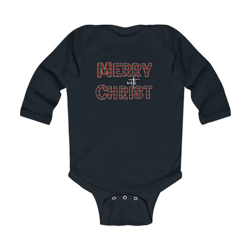 Merry With Christ Baby Christmas Bodysuit