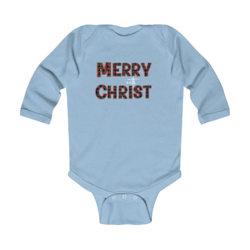 Merry With Christ Baby Christmas Bodysuit