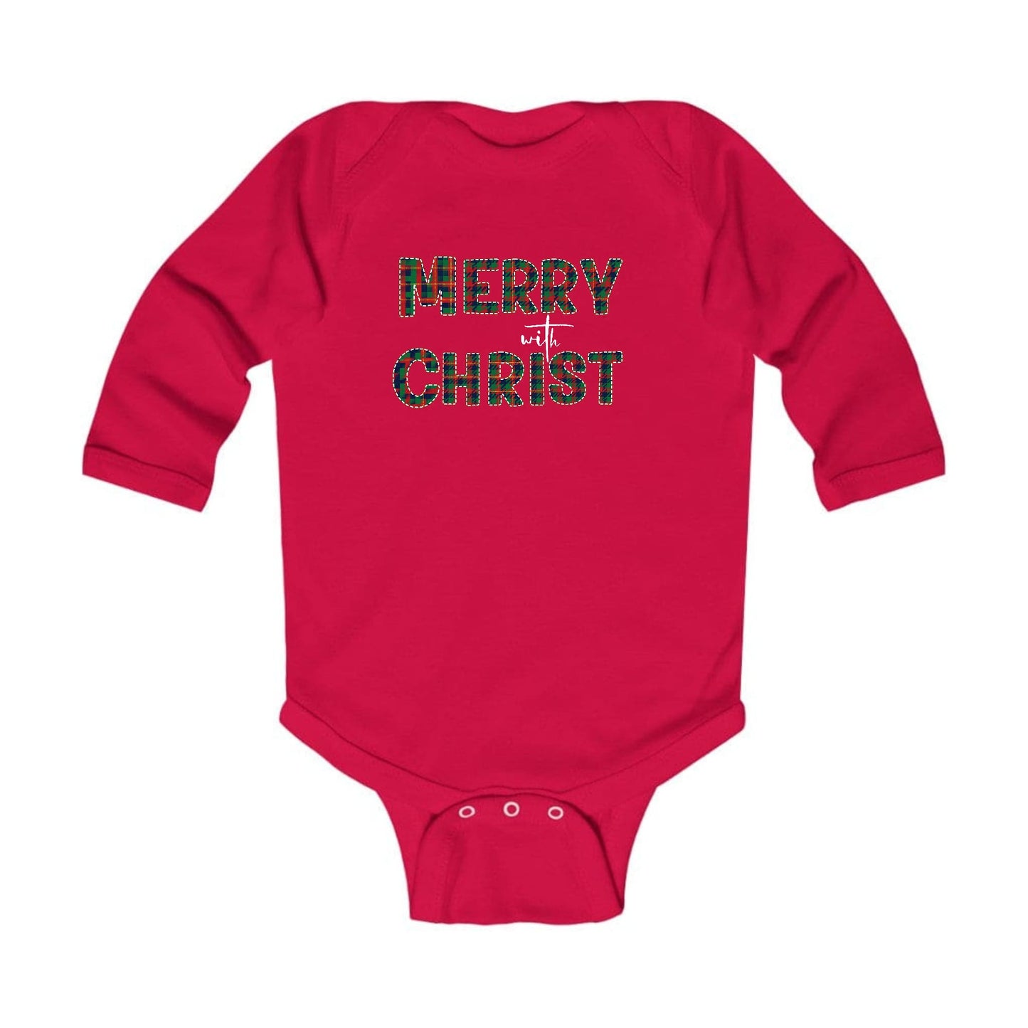 Merry With Christ Baby Christmas Bodysuit