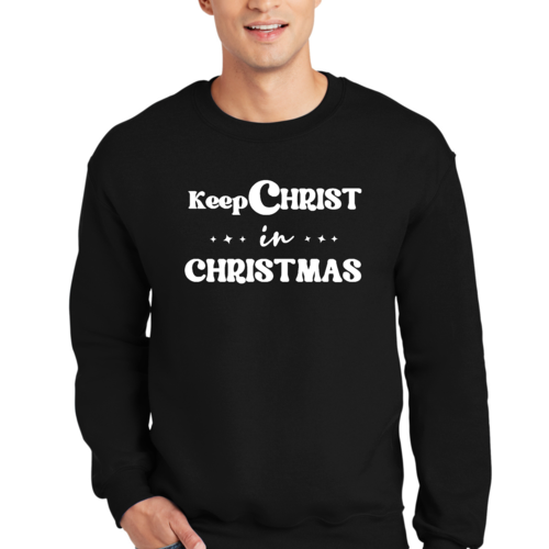 Keep Christ in Christmas Men's Christmas Sweatshirt White Print