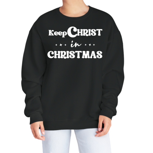 Keep Christ in Christmas Women's Christmas Sweatshirt White Print