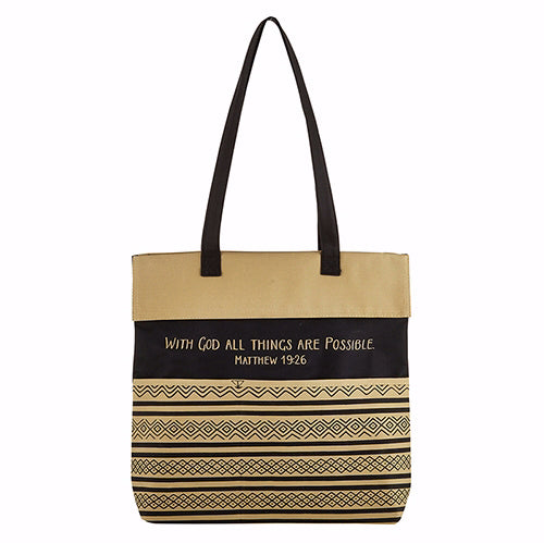 With God All Things Are Possible.. Matthew 19:26 Canvas Tote Bag