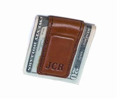 Personalized Men's Genuine Leather Magnetic Money Clip